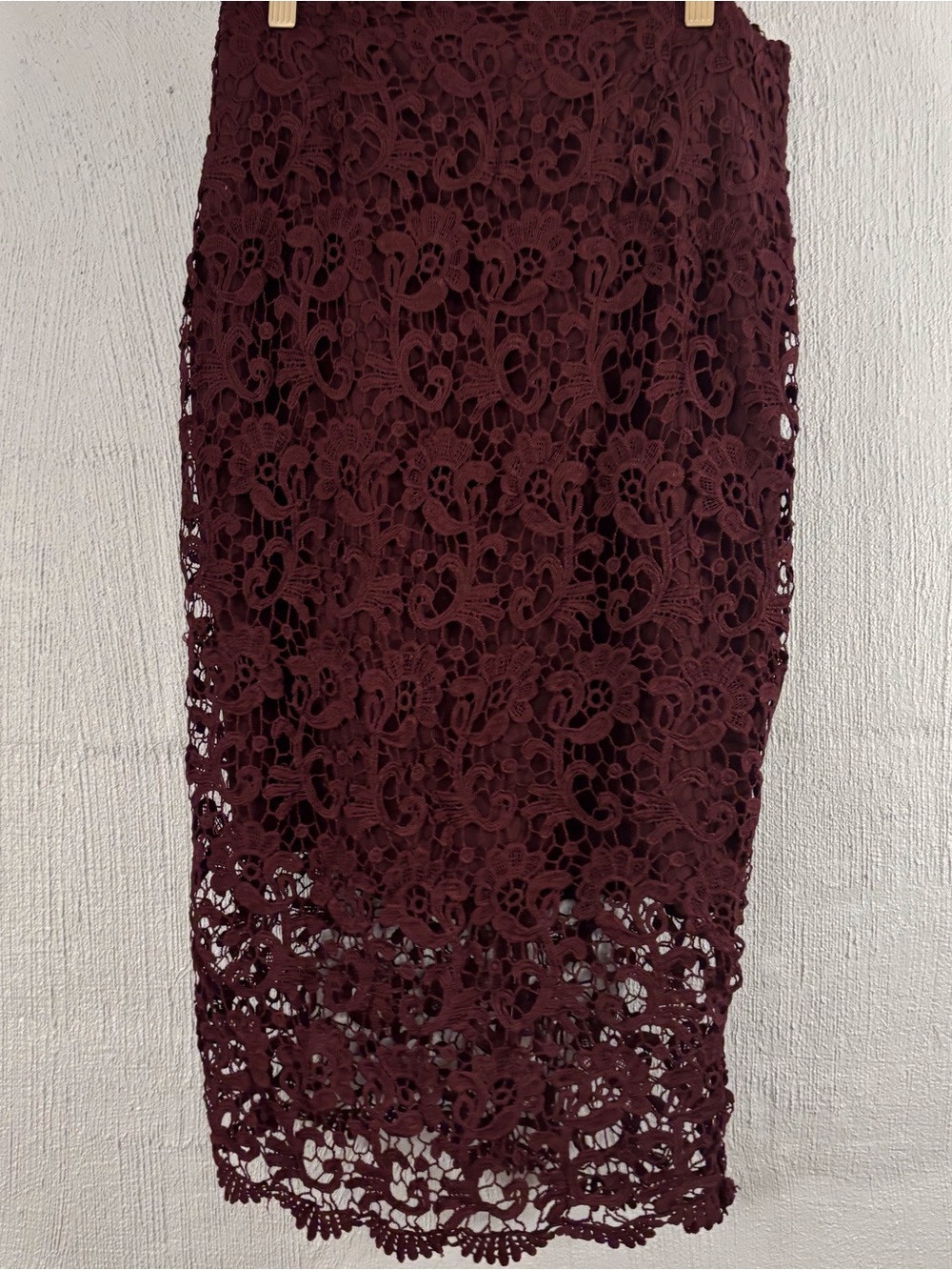 Bar III Burgundy Dark Purple SZ Medium Lace A-Line Pencil  Skirt, 30” long Boho